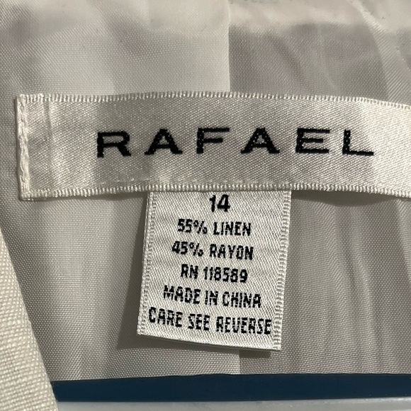 Rafael Y2K Black & White Linen Blend Open Front Jacket – Size 14 - Picture 3 of 10